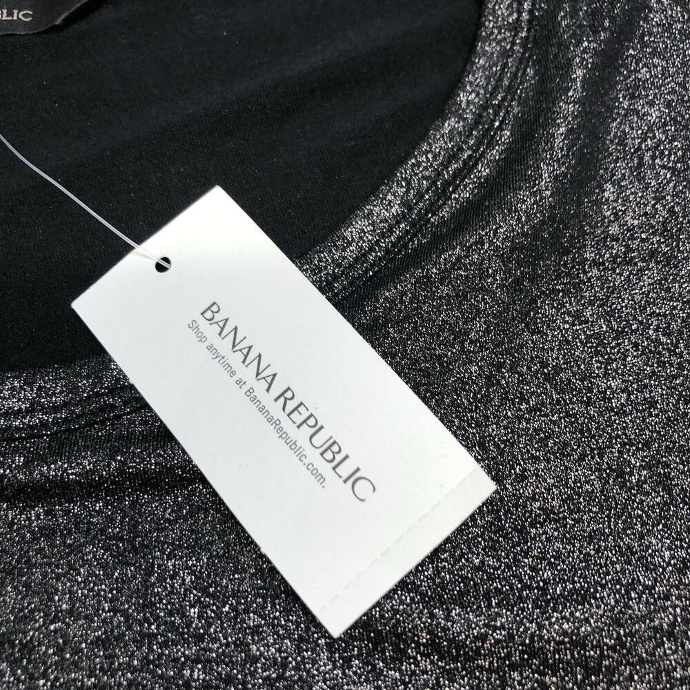 Banana Republic Women’s Tunic Top Sweater Metallic Size M Black Gray Long Sleeve - Picture 3 of 9